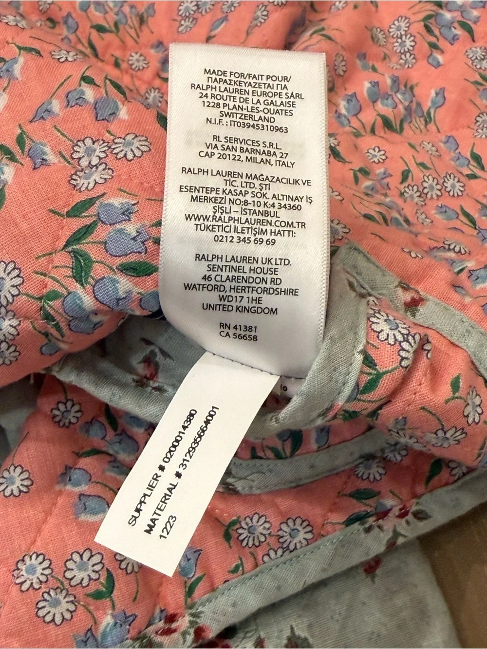 Ralph Lauren Reversible Quilted Floral Jacket